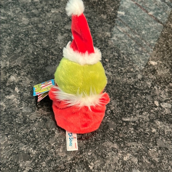 Dr. Seuss Grinch Small Beanie Plush with Red Santa Hat NWT - Picture 4 of 14
